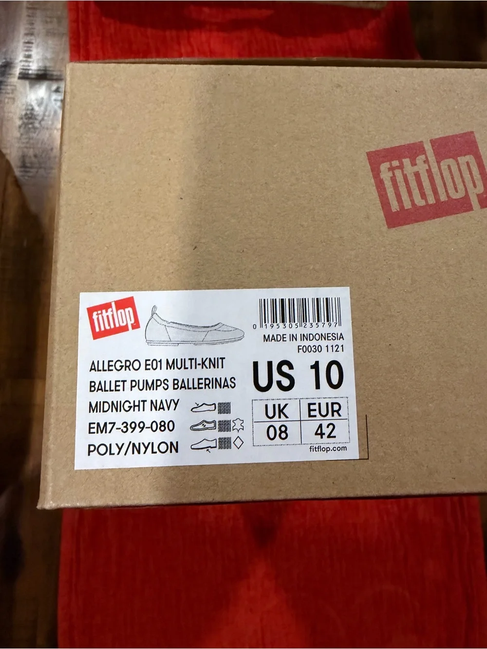 Fitflop Navy Knit Slip-On Ballet Flats